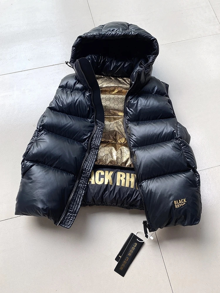 Winter Women Black Casual Hooded White Duck Down Short Vest Female Thick Warm Sleeveless Loose Puffer Jacket 240808