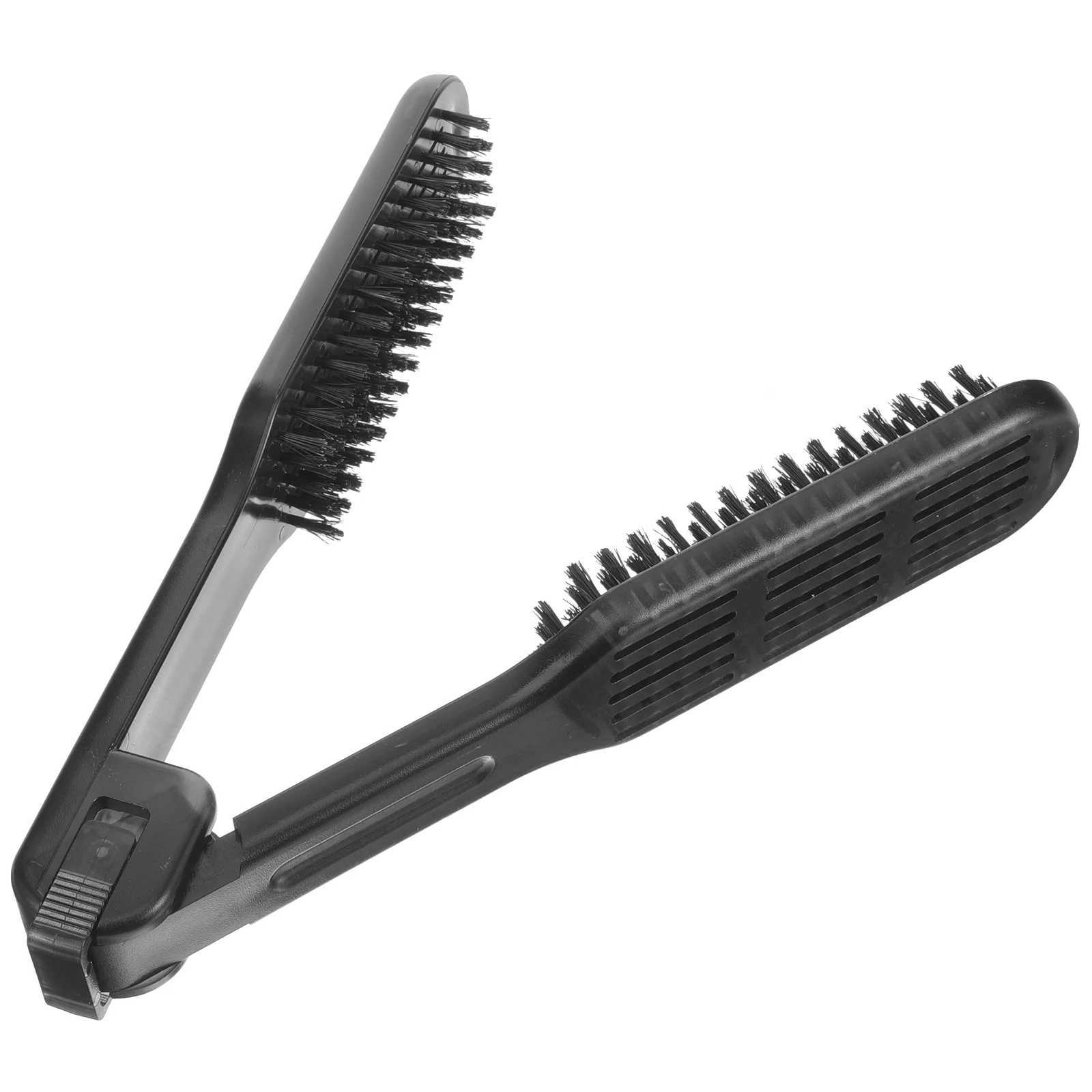Straight hair brush pocket comb heat-resistant modeling clip mens plastic travel straightener W240807