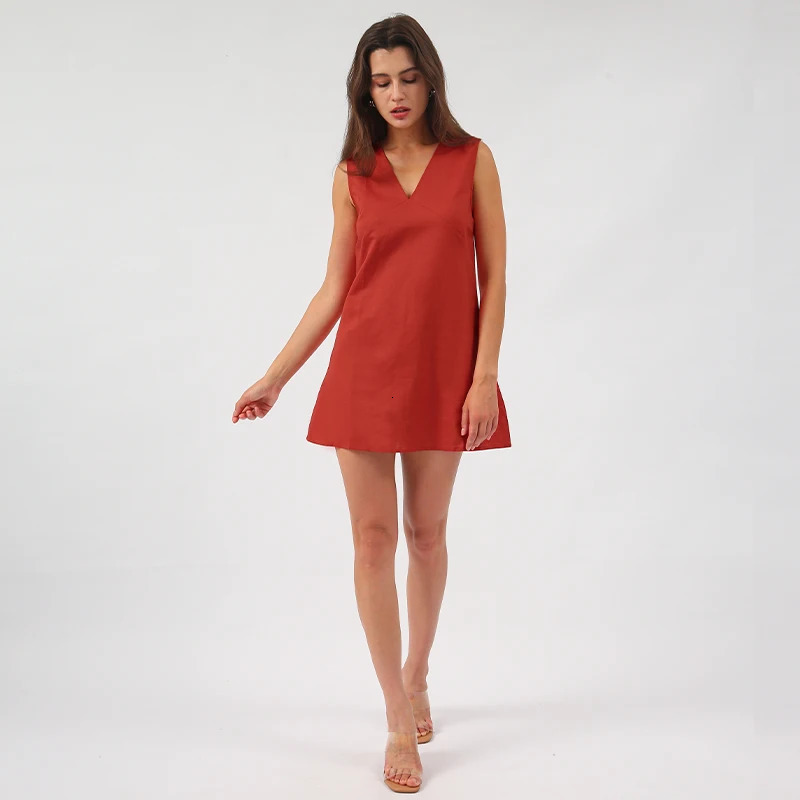 Vintage Linen Womens Dress Summer 2024 Sexy V-neck Short Beach Streetwear Dresses Mini Female Clothing Sundress Vestido 240808