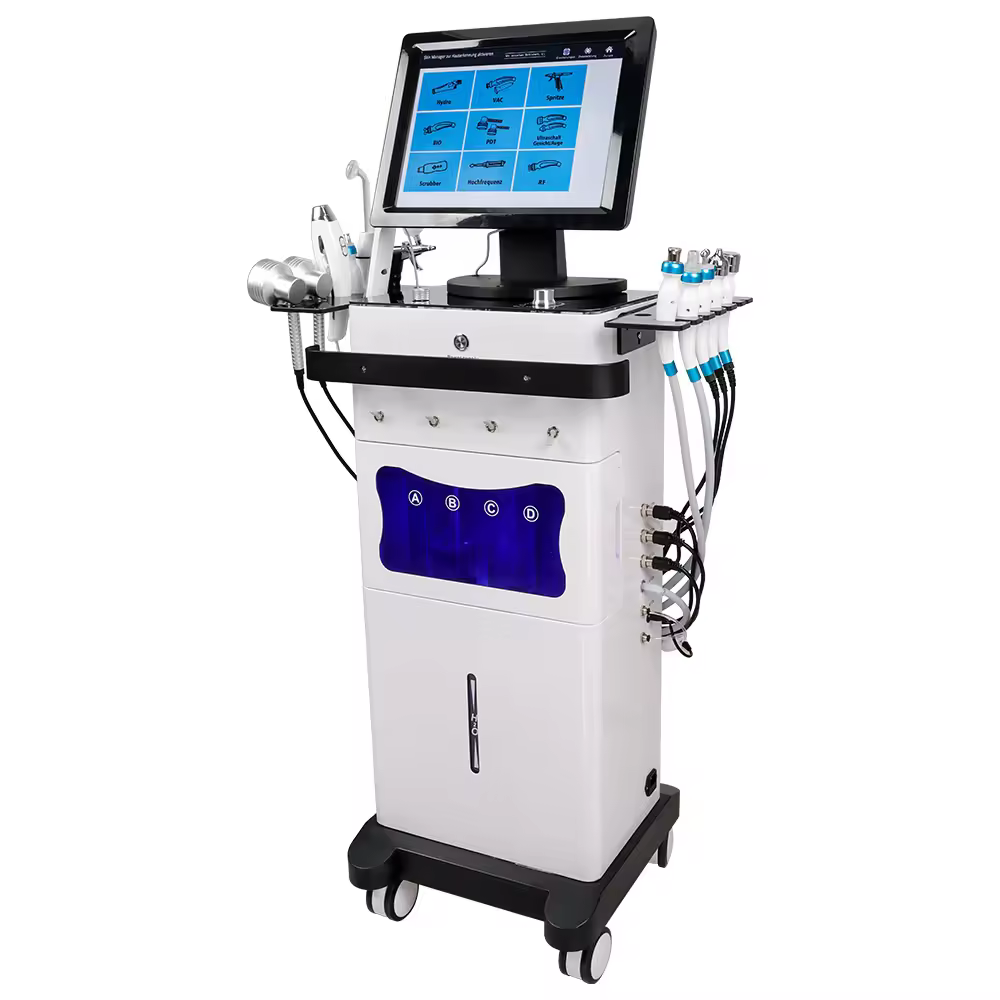 Latest 14 in 1 Water Dermabrasion Oxygen Facial Machine Microdermabrasion Hydra Diamond Peel Hydra Oxygen Facial Beauty Machine