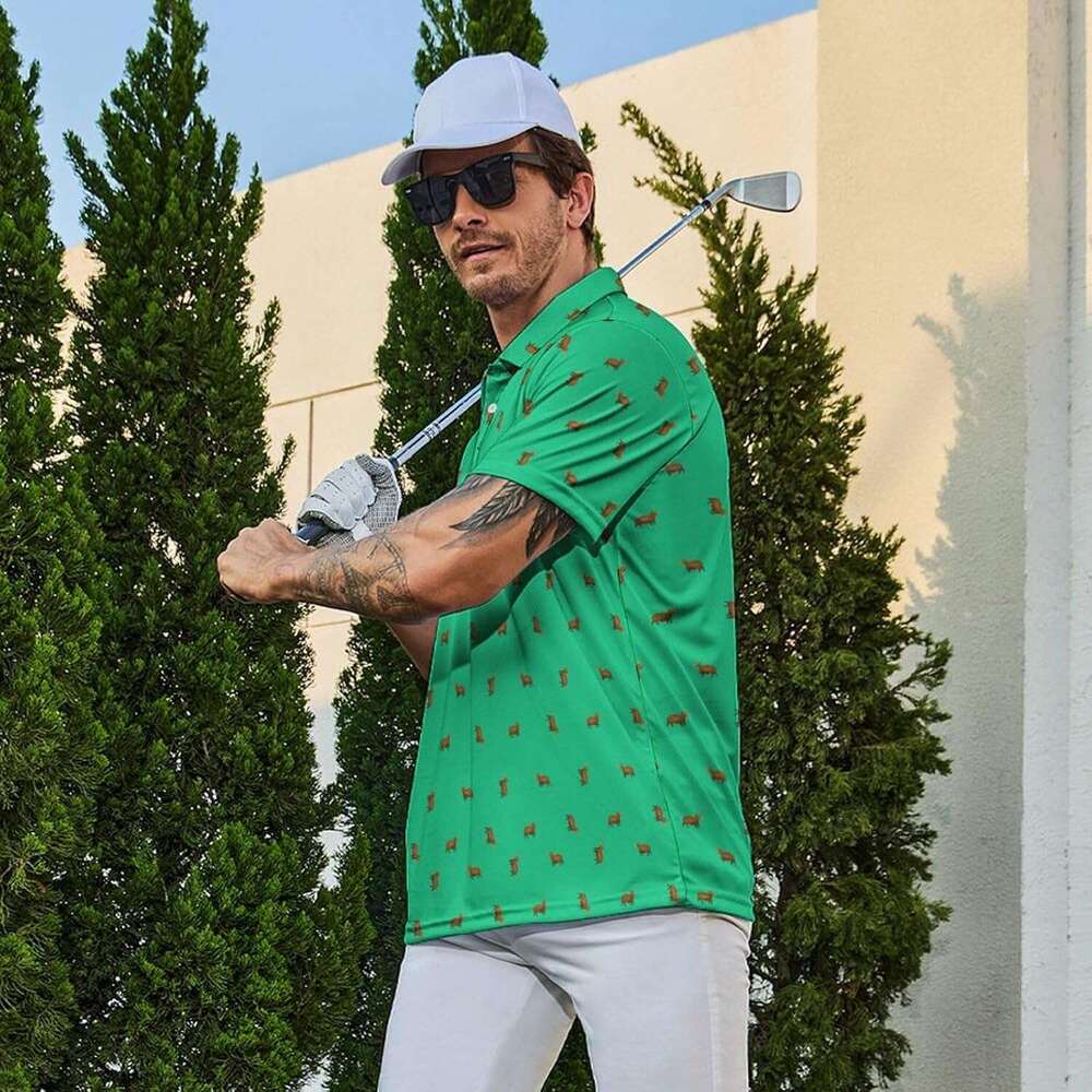 Fashion Mens Polo shirt fashion Polo Fun Print for Men Quick Dry Button Golf Shirts Athletic Casual Shirt Polos shirts tshirt Casual tops summer cloth