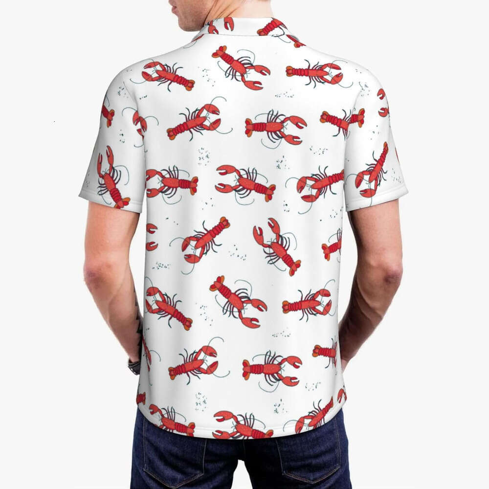 Fashion Mens Polo shirt Lobster Shrimp Cool Print Men-Funny Golf for Mens Polo T Shirts Short Sleeve Polos Polos shirts tshirt Casual tops summer clot