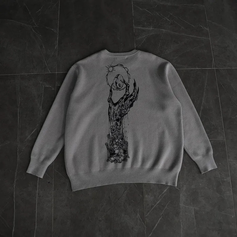 Hip Hop Sweaters Grunge Y2K Vintage Knitted Punk Gothic Streetwear Jumpers top Men Women Harajuku Fashion Pullover punk 240808