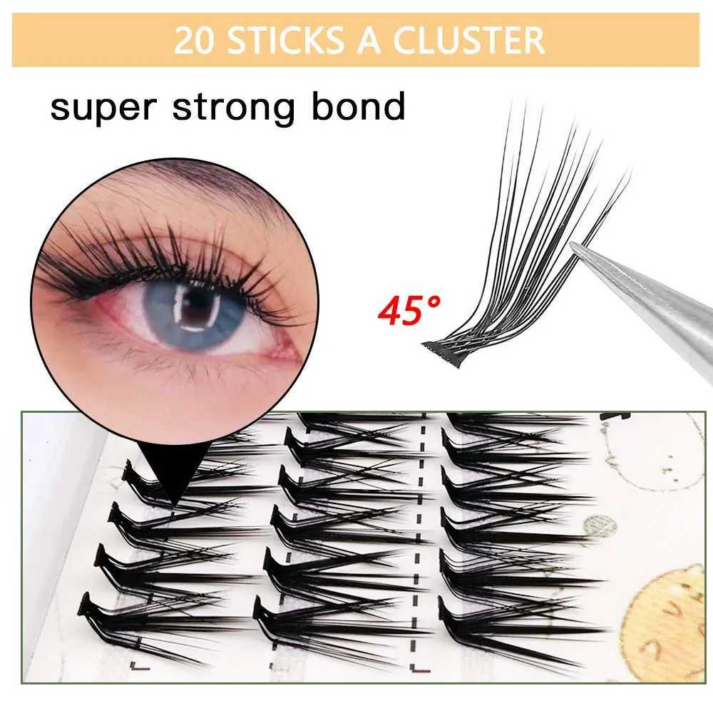 Natural Mink Eyelash Extensions New 10D/20D/30D/40D L Curl Lashes Cluster Individual Lashes Makeup Tools False Eyelashes CiliosM240806