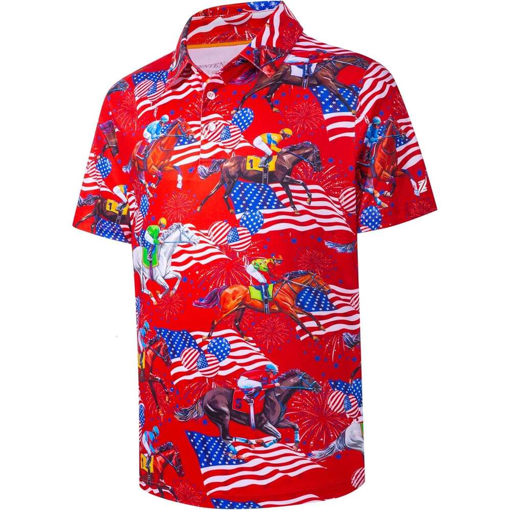 Fashion Mens Polo shirt Golf Short Dry Fit Print Moisture Wicking Performance Patterns Collared Polos shirts tshirt Casual tops summer clothes