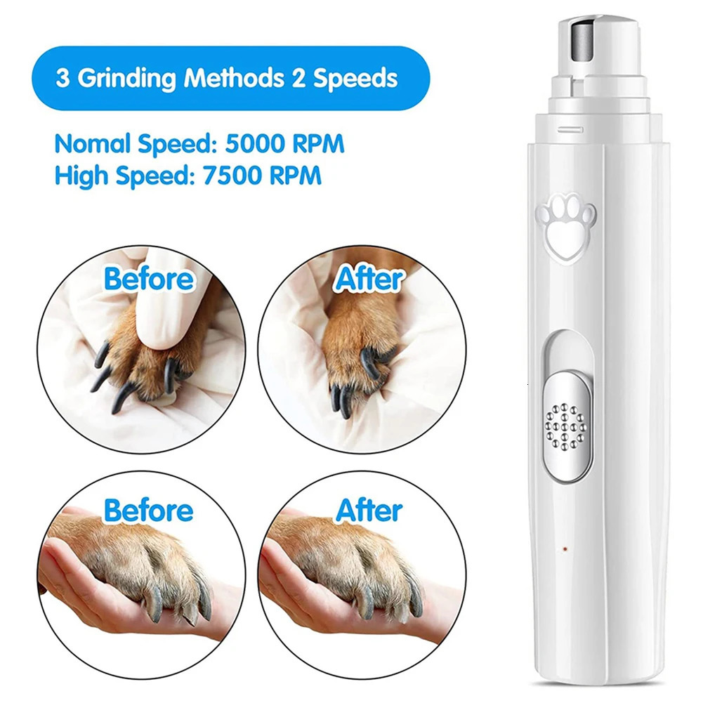 2026 New Electric Dog Grinder USB Rechargeable Painless Pet Clipper Cat Nail Trimmers With Polisher Wheel For Small/Large Dogs 240807 Free Shipping