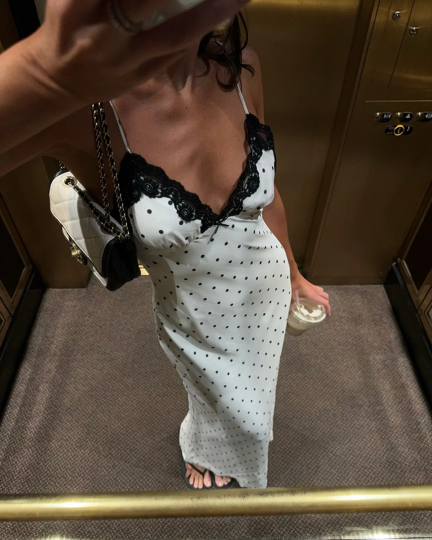 Summer Sexy Polka Dots Blackless Lace Spliced V-neck Dress Fashion Sleeveless Women Long Dresses Lady Vacation Beach Vestidos 240808