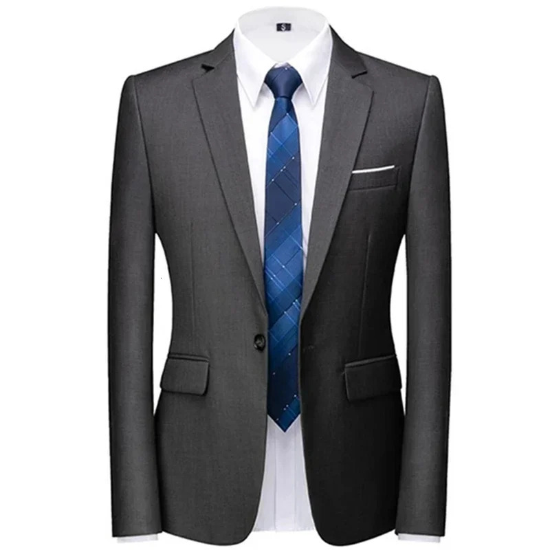 Fashion Mens Casual Boutique Solid Color Suit Coat Slim Fit High Quality Business Groom Wedding Blazer Jacket 240807