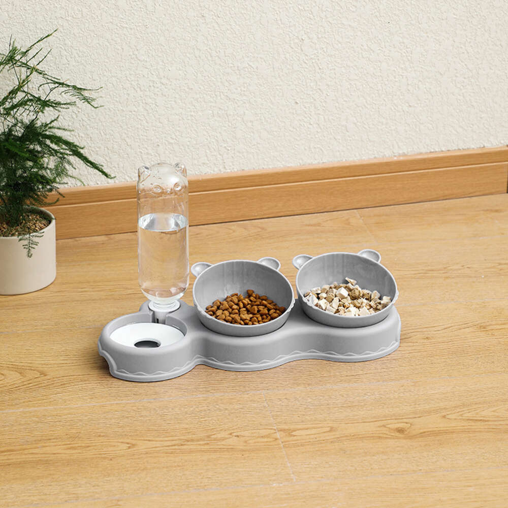 Pet cat dog plastic opaque rice moisture-proof mouth, anti knock automatic drinking bowl, pet supplies