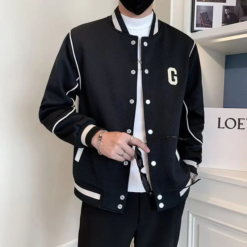 mens solid color stand up collar long sleeved button down casual jacket S3XL 240827