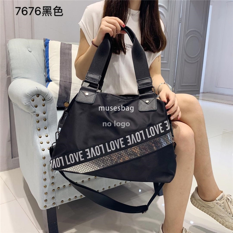 Short trip bag female hand bill shoulder bag duffel bag Korean version large capacity Oxford cloth bag lightweight travel fitness bag