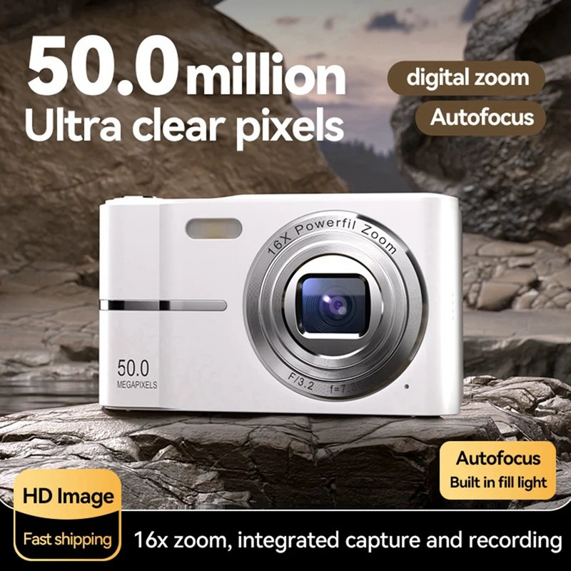 24inch retro digital camera 4K hiefinition small portable CMOS mini 50MP 16X zoom video recorder durable and easy to use 240805