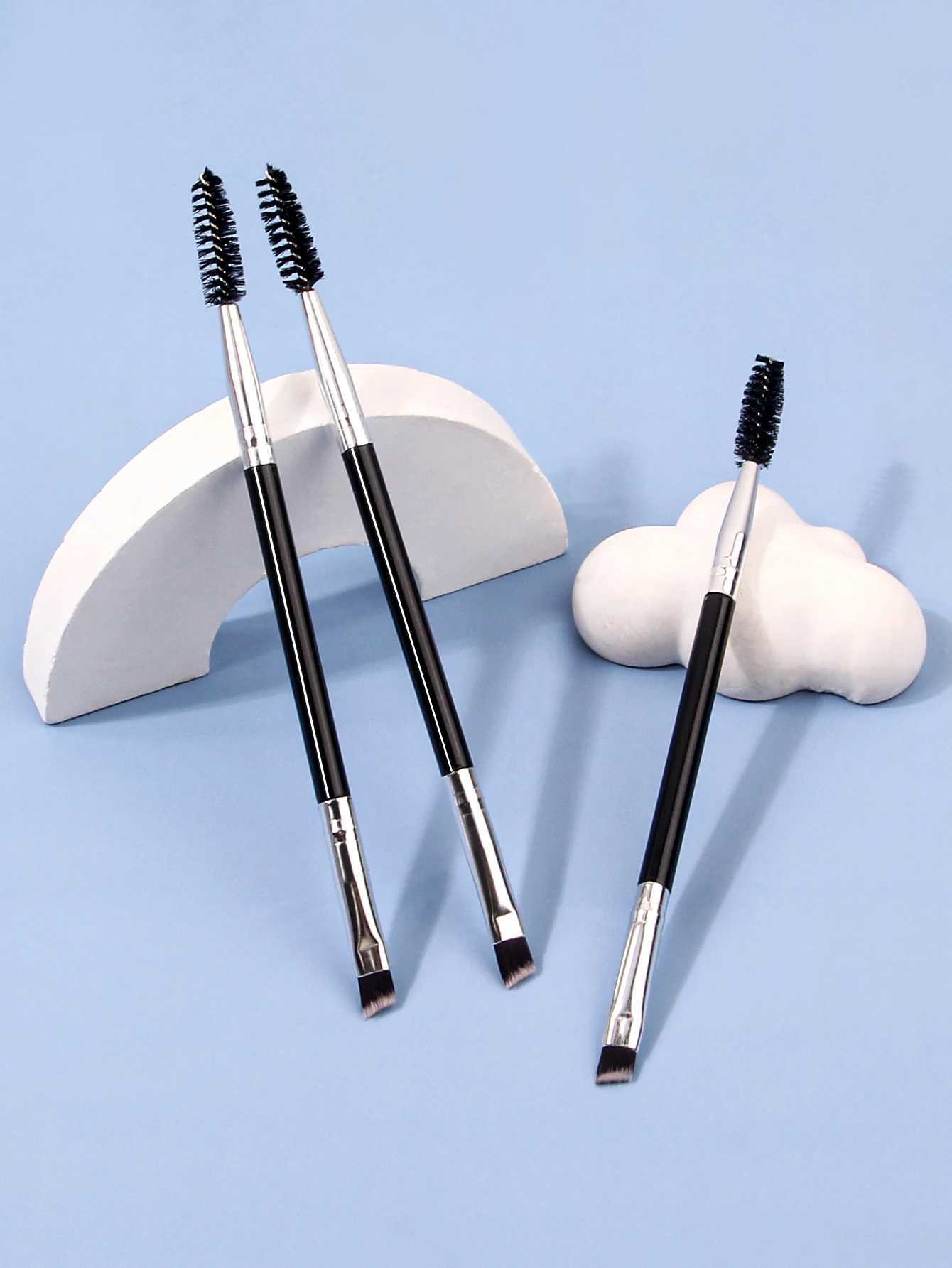 3PCS professional single double end angle eyebrow eyelash makeup brush high quality eyebrow pencil eyeliner brush Y240807