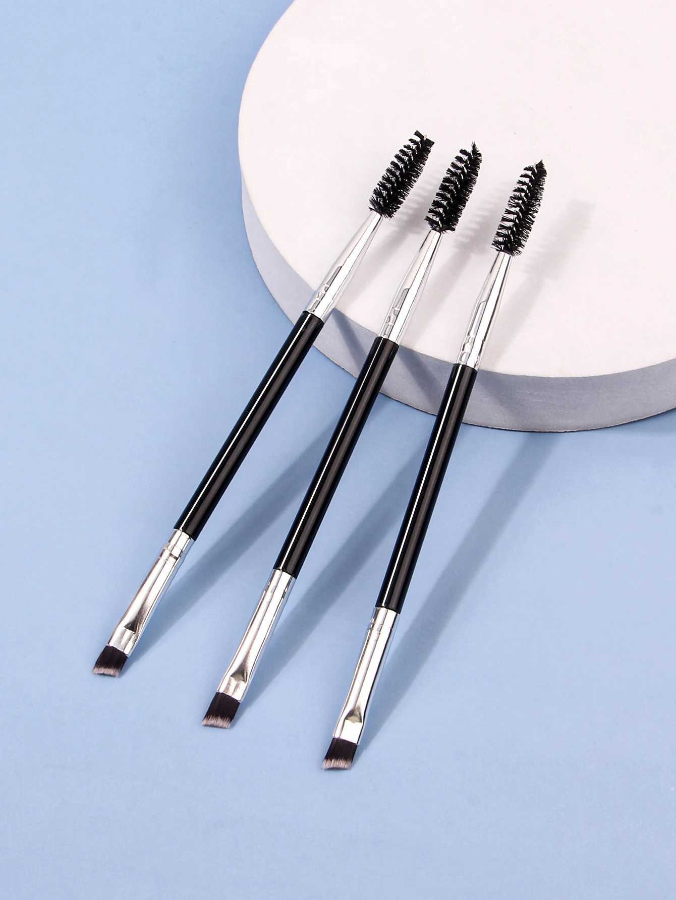3PCS professional single double end angle eyebrow eyelash makeup brush high quality eyebrow pencil eyeliner brush Y240807
