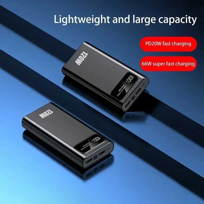 200000mAh Power Bank 120W Super Fast Charging High Capacity Portable Digital Display External Battery For iPhone Samsung xmCL240808