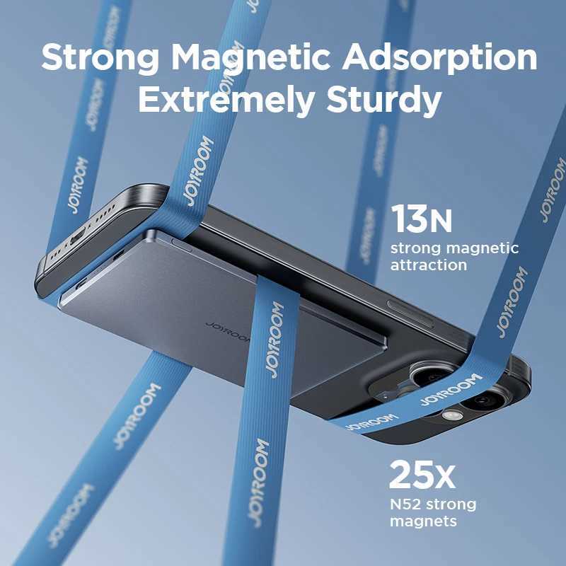 JOYROOM 0.35 Inches Ultra Slim Power Bank for Magsafe 5000mAh Wireless Portable Charger with USB-C Cable for iPhone15/14/13/12CL240808