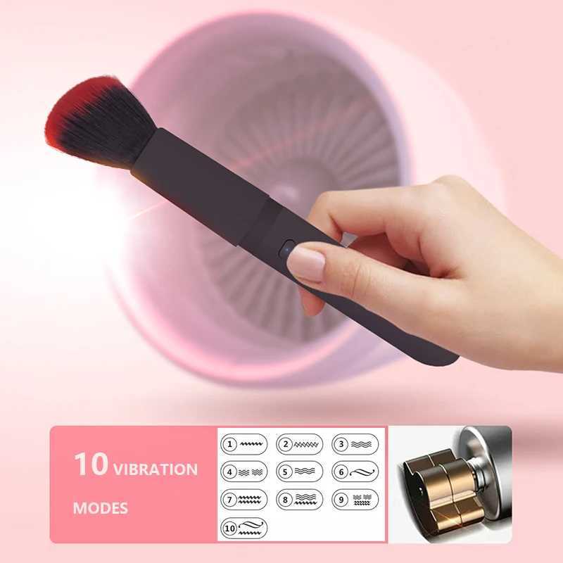 MAIZIUP Vibration Makeup Brush with 10 Vibration Frequencies For Quick Makeup Electric Makeup Puff Applicator Cosmetics Brush Y240807