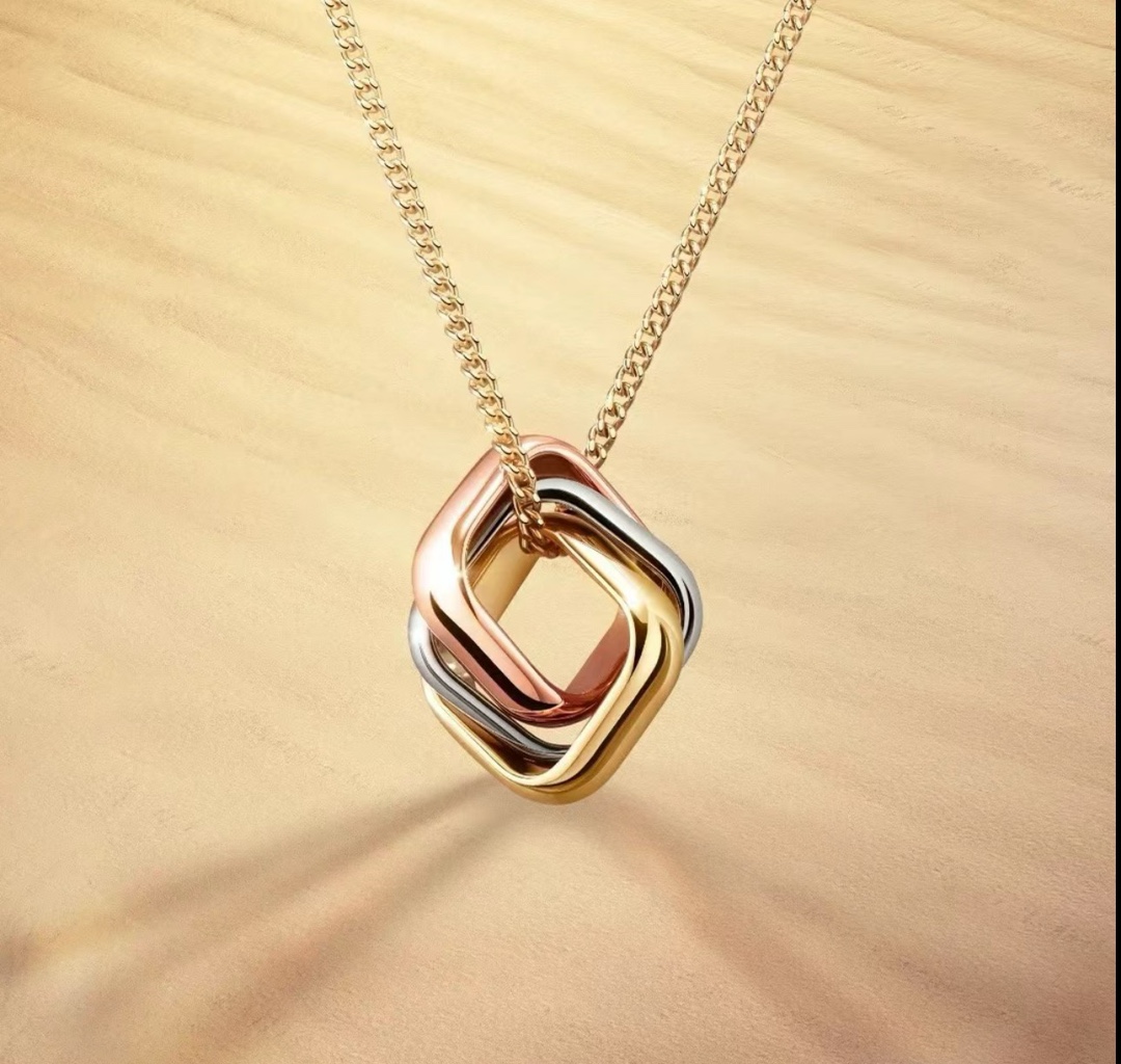 trinity necklace for women designer diamond Gold plated 18K T0P quality official reproductions classic style fashion luxury jewelry with box 010