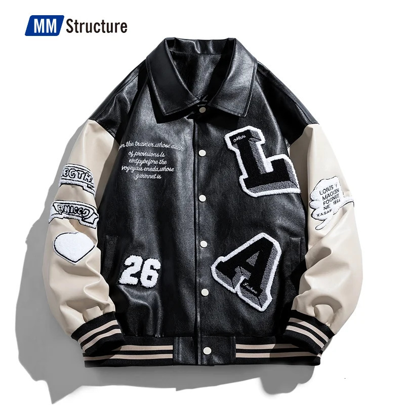 Mens letter embroidery patch work Harajuku University jacket Air Pilot baseball mens hiphop school uniform 240827