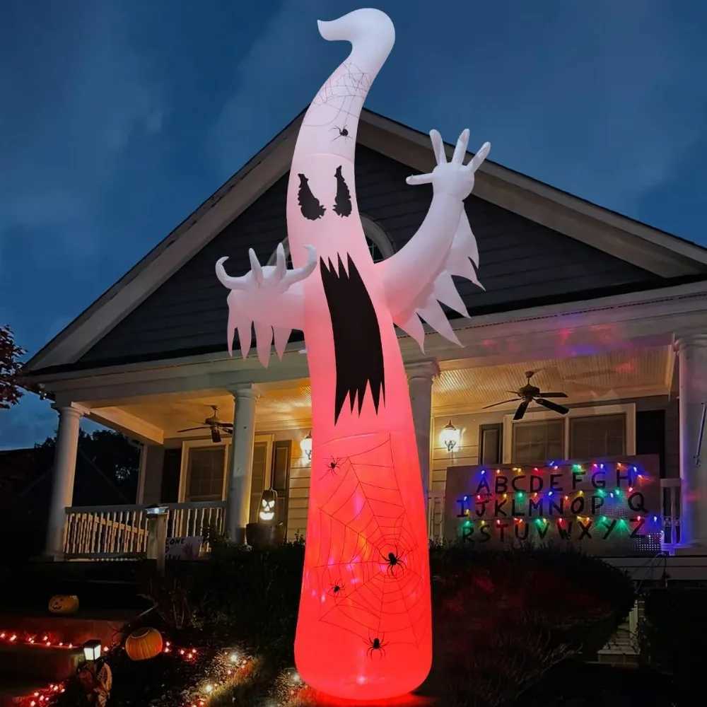 Halloween Inflatables Ghost Outdoor Decorations Blow Up Yard Towering Terrible Spooky Flame Lamp Ghost Y240807