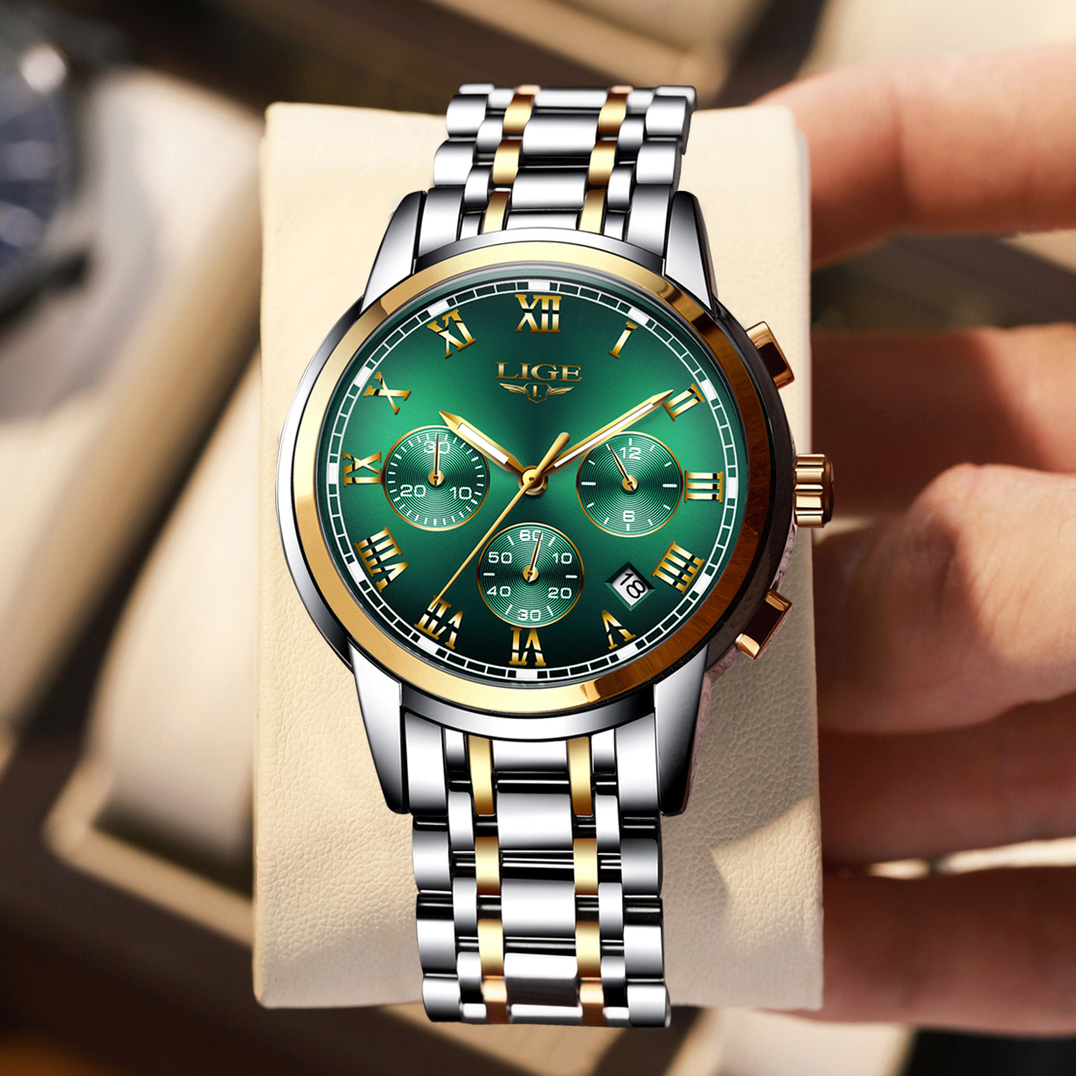 2025 New LIGE Watches Men Luxury Brand Chronograph Male Sport Watches Waterproof Stainless Steel Quartz Men Watch