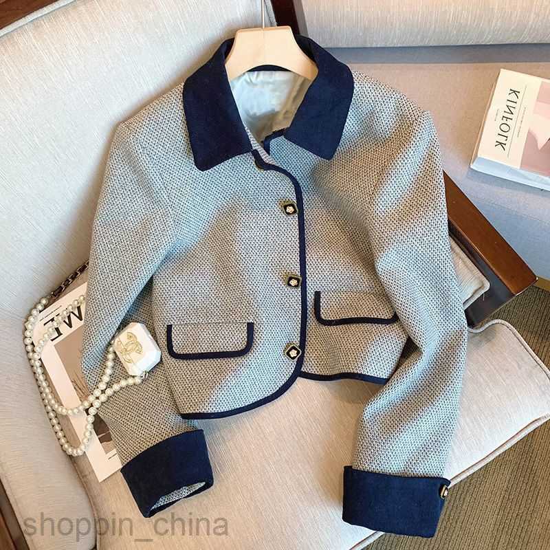 designer Women Jackets Coats fashion Short jacket for women spring autumn new spring outfit gentle stature high-end feel contrasting color suit