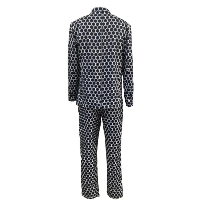 Mens jacket set 2 piecesset Polka dot printed double chest and pants pieces Business occasion Daily wear 240807