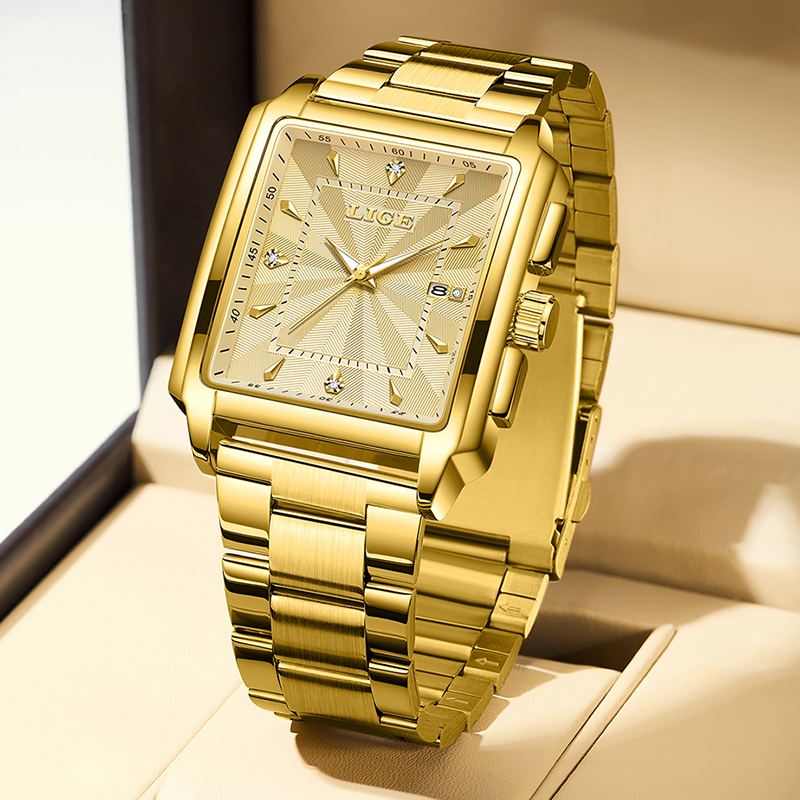 LIGE Luxury Man Wristwatch Waterproof Luminous Chronograph Watch for Men Stainless Steel Men's Quartz Watches reloj hombre