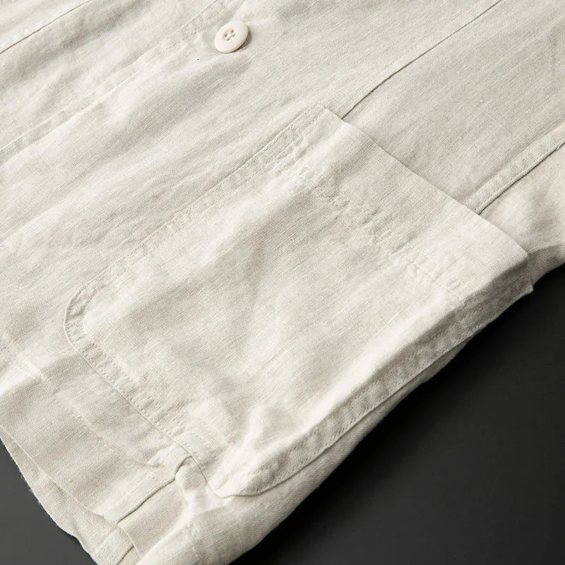 White cotton linen suit mens spring and summer solid color slim fit casual business thin jacket comfortable breathable 240812
