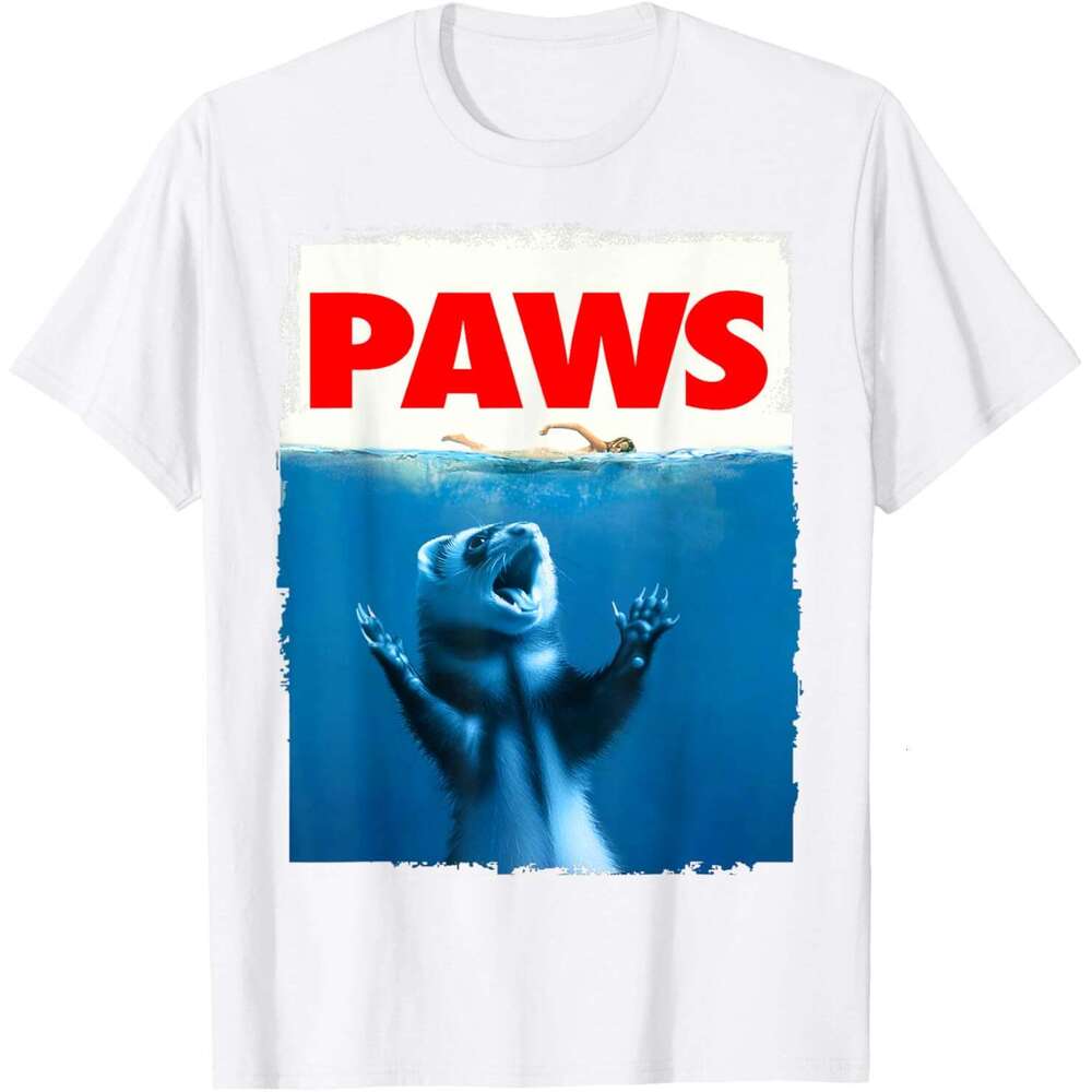 T shirt for Mens Womens Paws Ferret Funny Ferret Lover T-Shirt Shirts Tshirt Graphic Tee Casual Tops Clothes Short sleeve
