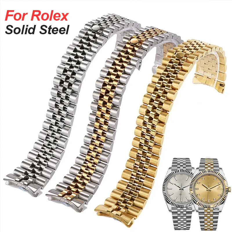 20mm y Stainless Steel Bracelet for Rolex Replacement Watch Strap Jubilee Solid Curved End Wristband Business Watchband 240805