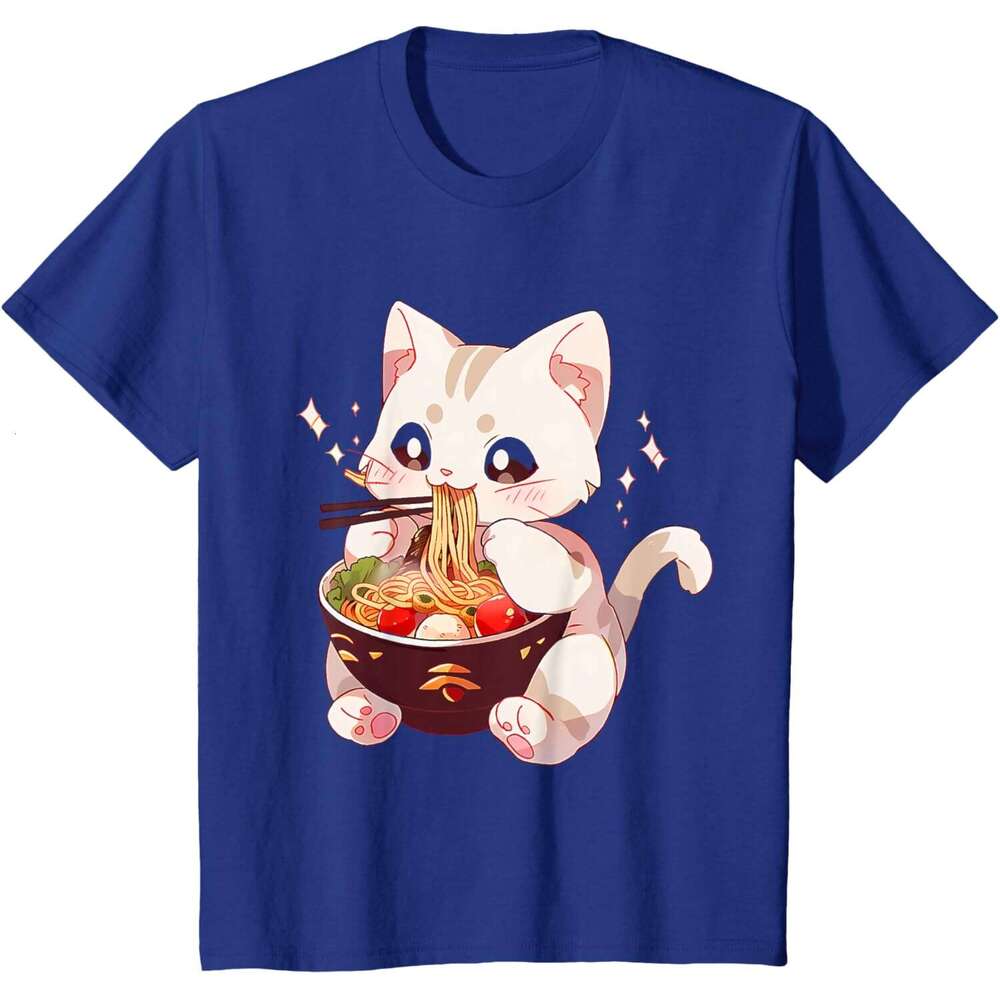 T shirt for Mens Cute Cat Ramen Noodles Kawaii Anime Girls Teen Japanese Food T-Shirt Shirts Tshirt Graphic Tee Casual Tops Clothes Short sleeve