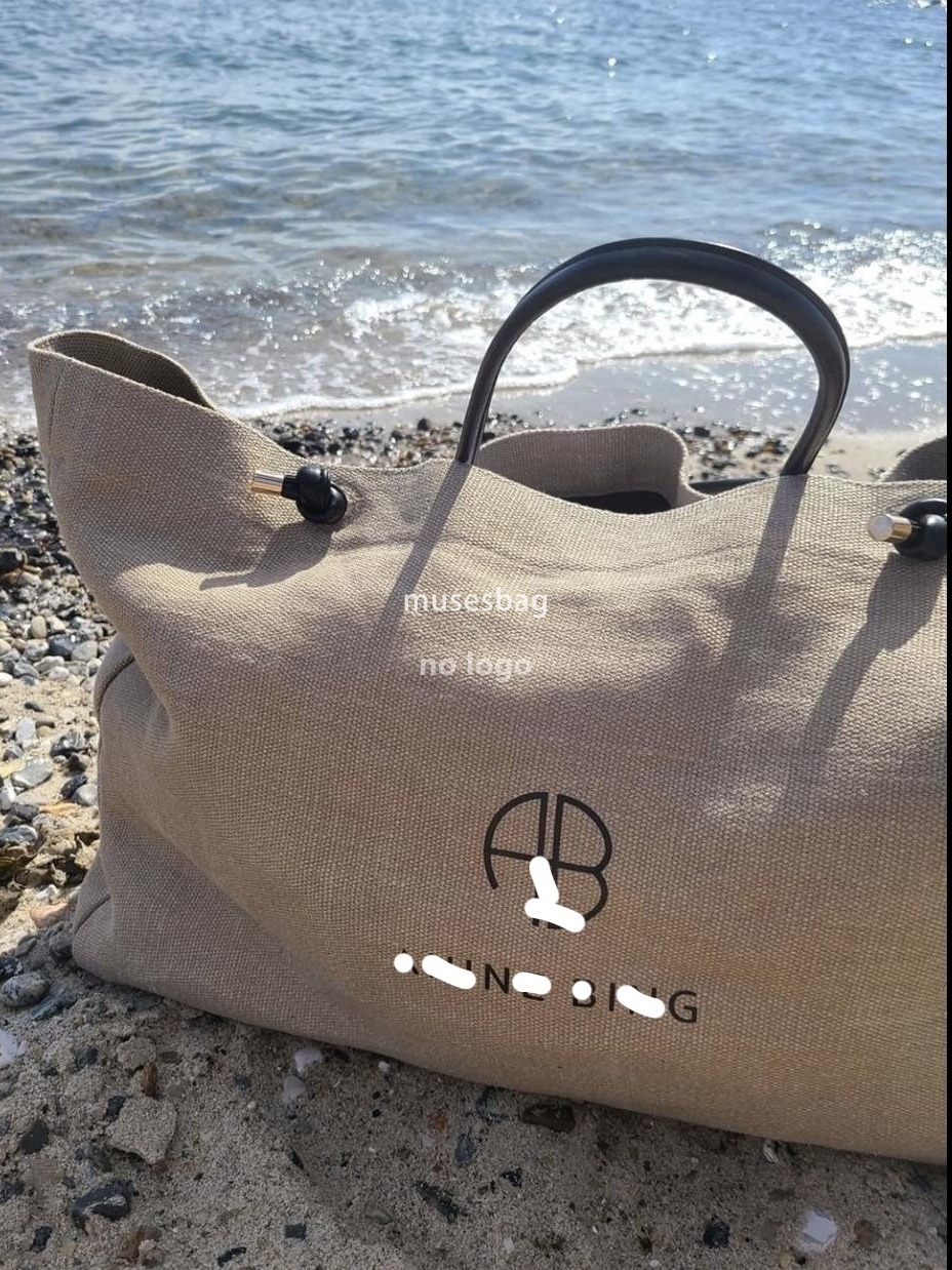 New high quality letter-printed large capacity Tote holiday cotton-linen canvas bag shoulder bag handbag
