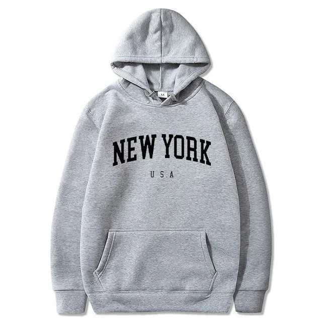 Women Hoodie New York U.S.A Graphic Hoodies Fashion Letter Printed Womens Sweatshirts Loose Casual Harajuku Hooded Pullover TopLX241104