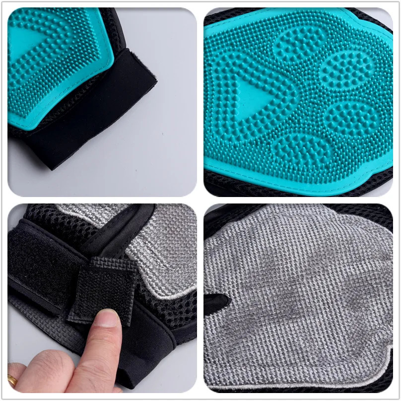 2026 New Cat Pet Rubber Grooming Dog Bath Massage Brush Cleaning Dogs Cats Horses Pets Hair Remover Mitt Gloves 240807 Free Shipping