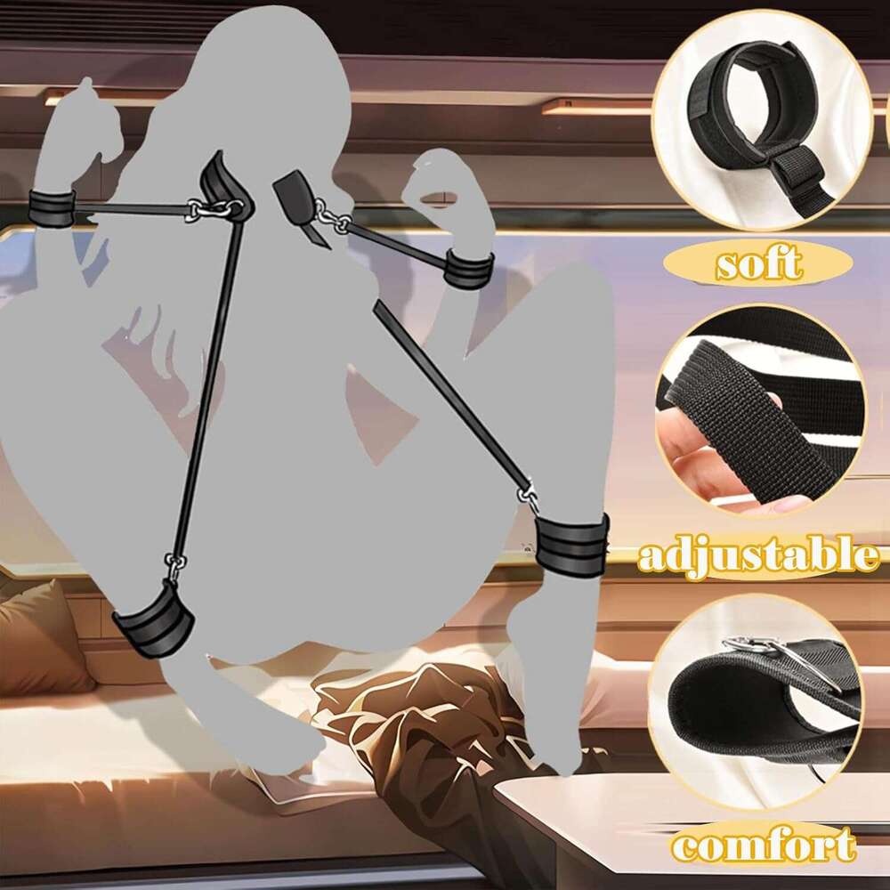 BDSM Bondage Set Adult Sex Toys,Restraints Womens Sex Toys with Wrist & Thigh Cuffs, AdjustableRope BDSM Toys Bondage Gear & Accessories Couples Sex T