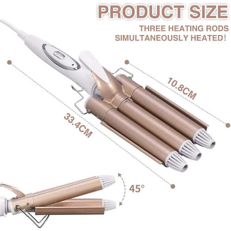 3 barrels of curling iron electric professional ceramic curling iron liquid crystal curling splint fashion modeling toolsXJ241010