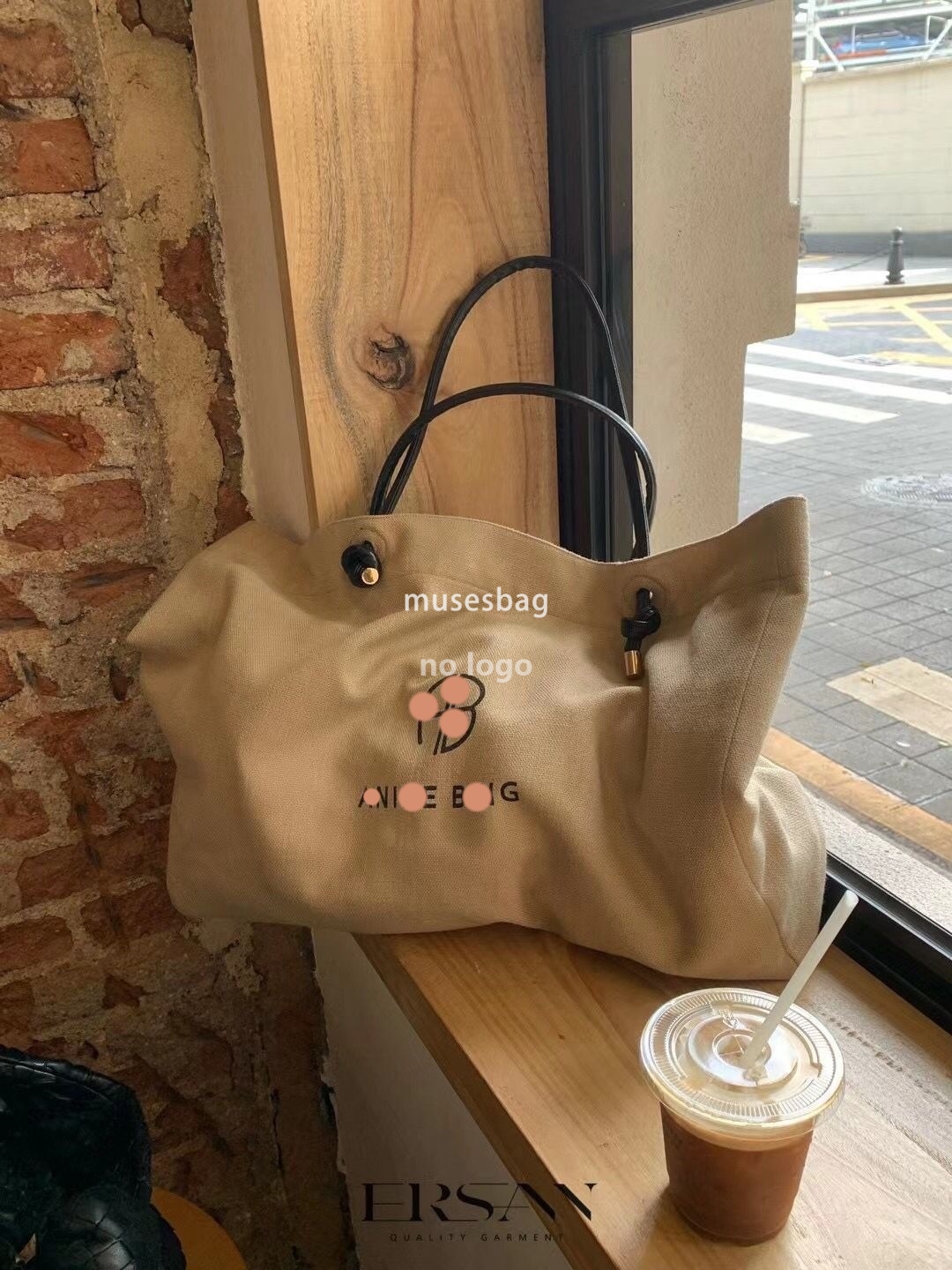 New high quality letter-printed large capacity Tote holiday cotton-linen canvas bag shoulder bag handbag