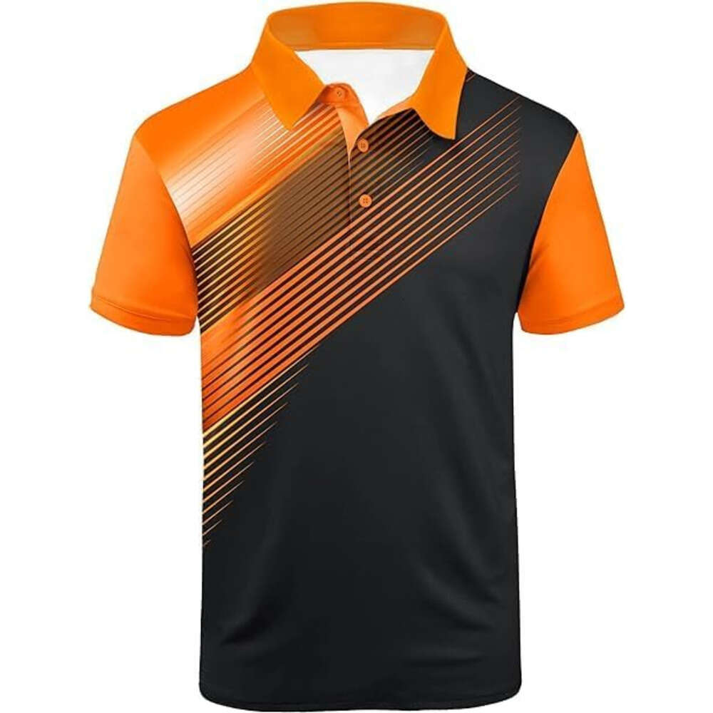 Fashion Mens Polo shirt ventilate Print Performance Athletic Casual Tennis Golf Shirts for Men Summer Collared Shirt tops summer clothes Short