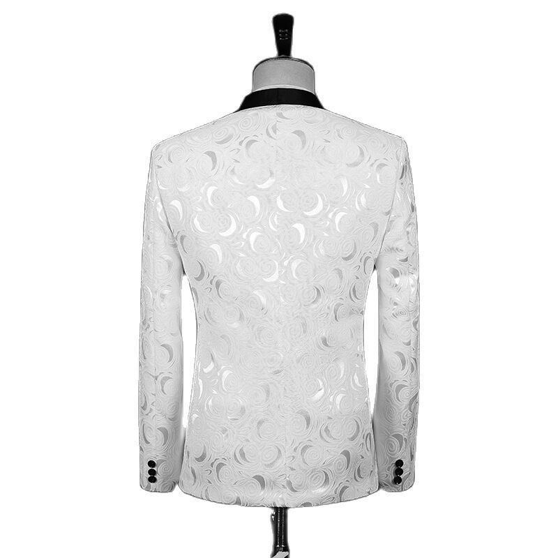 3 Piece Classic Ivory Paisley Groom Tuxedos Custom Made Shawl Collar Men Wedding Prom Dinner Business Suits Blazer Waistcoat Trousers