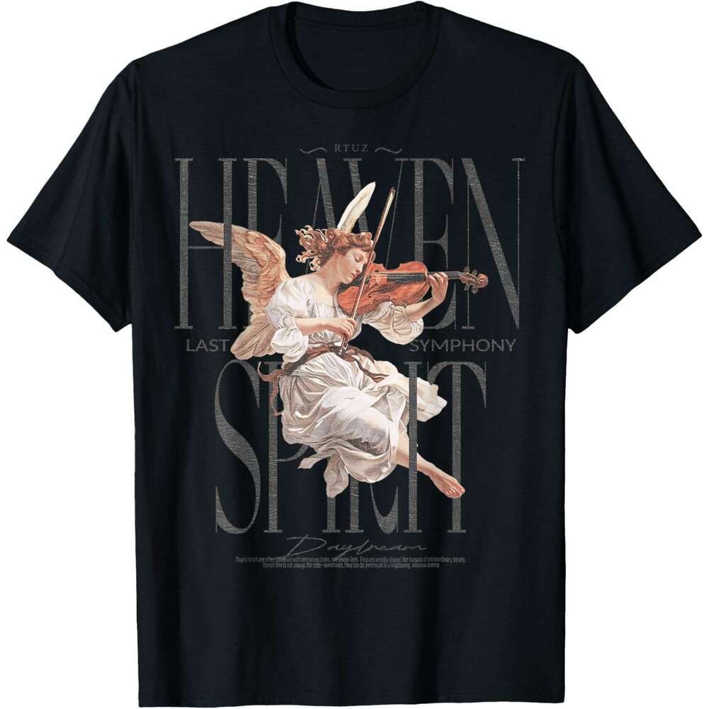 Summer T shirt for Mens Angel Guardian Angel Wings Holy Angel T-Shirt Shirts Tshirt Graphic Tee Casual Tops Clothes Short sleeve
