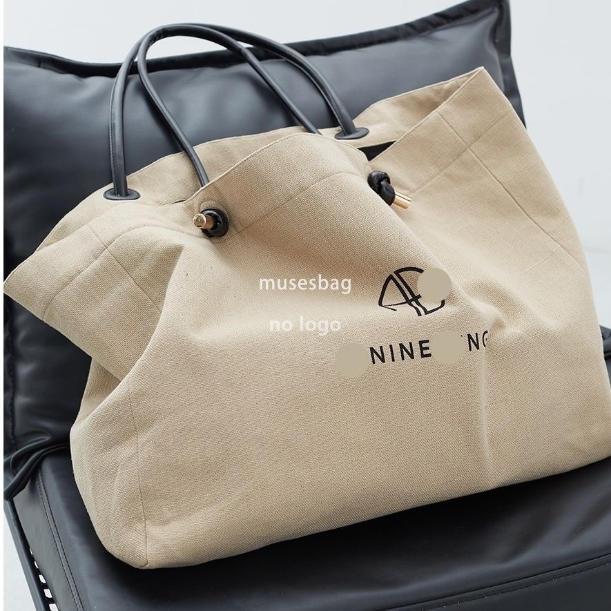 New high quality letter-printed large capacity Tote holiday cotton-linen canvas bag shoulder bag handbag