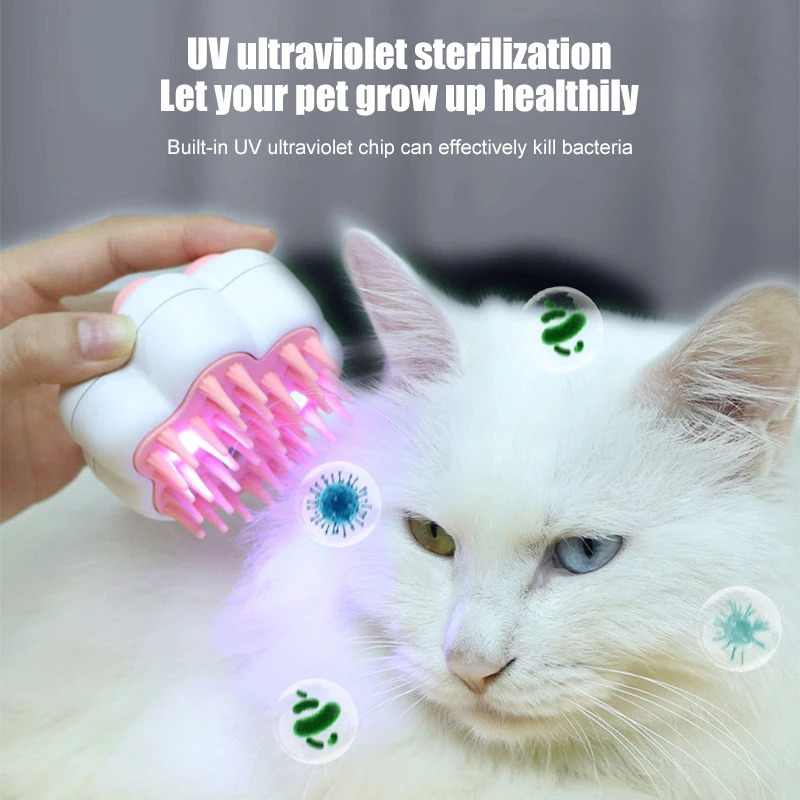 Cat steam brush steam dog brush 4 in 1 electric spray Cat brush used for massage pet grooming comb removal comb real 240807