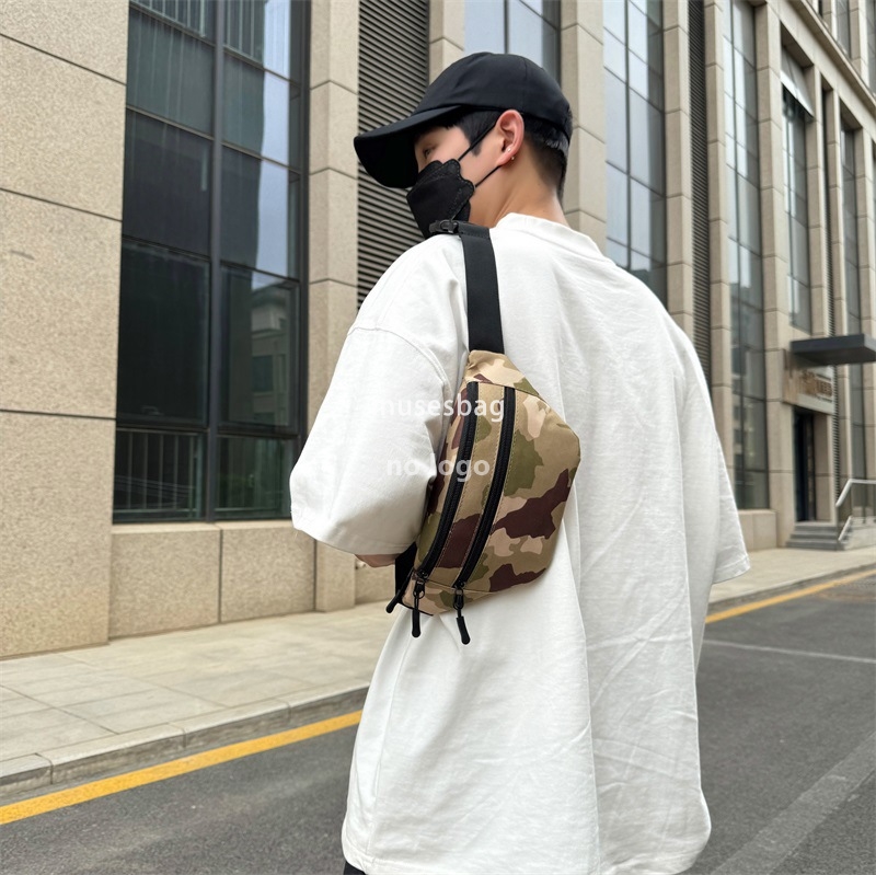 Cross-border men's waist pack casual chest stylish shoulder bag Sports satchel Small backpack crossbody bag men's bag