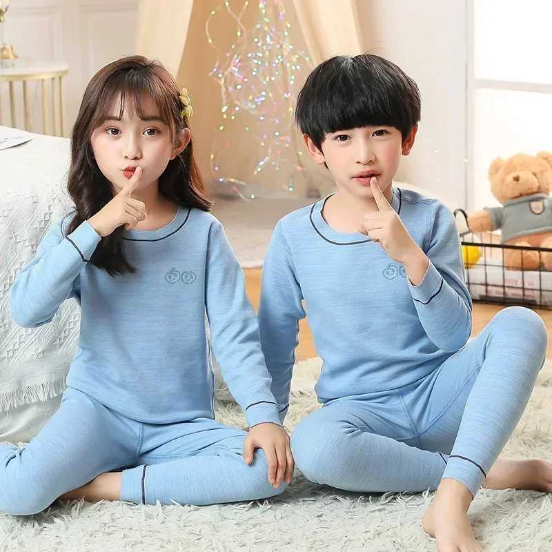 NEW Child Boy Pajamas for 1-10 Years Winter Thermal Underwear Suit Baby Girl Clothes Toddler Warm Sleepwear Kids Sleep Pyjamas Y240807