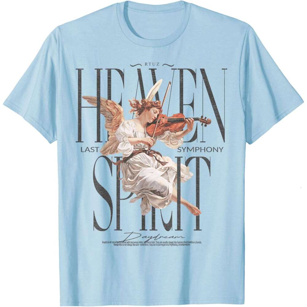 Summer T shirt for Mens Angel Guardian Angel Wings Holy Angel T-Shirt Shirts Tshirt Graphic Tee Casual Tops Clothes Short sleeve