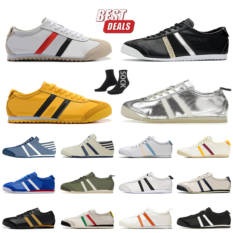 Womens Mens Running Shoes Designer 66 Casual Platform Sneakers silver white yellow black Navy Gum Sail Green Beige red Sports Flat Trainers