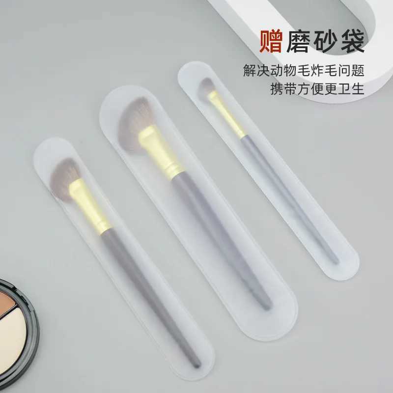 1pc Goat hair Powder Makeup brush Half Fan Make up brushes Blush Contour Bronzer Highlight Blending MultiFunction cosmetic tools Y240807 - view 6