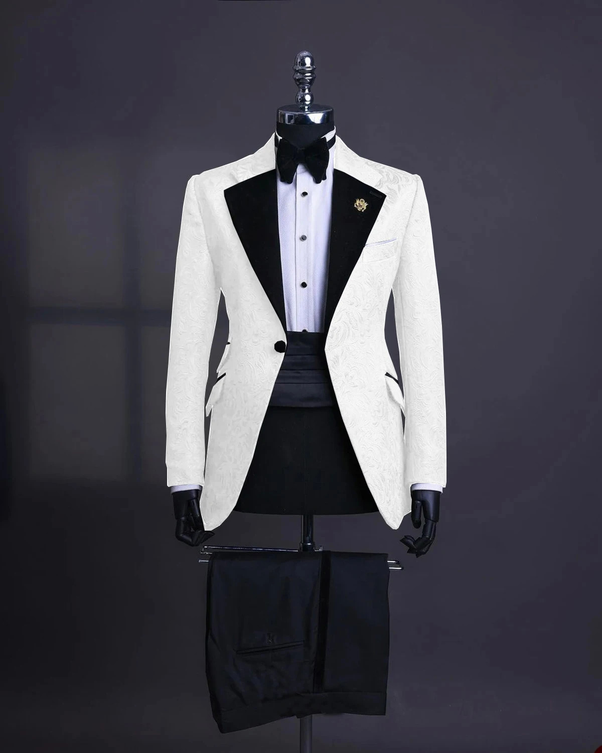 Burgundy Floral Jacquard Prom Party Men Suit For Wedding 2 Piece Slim Fit Groom Tuxedo Male Fashion Costume Jacket Pants 240807