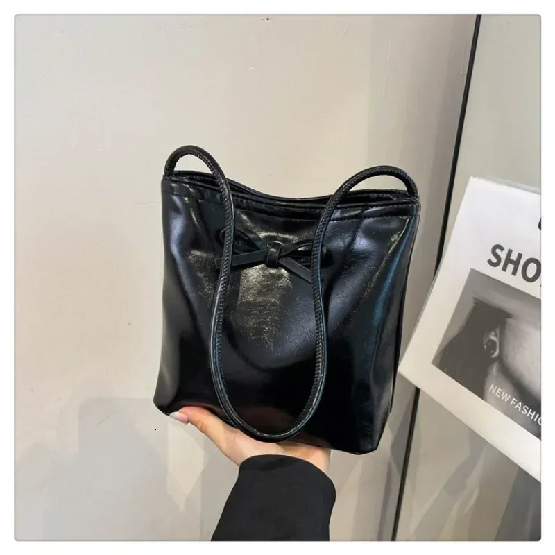 Bow Hasp PU Shoulder Bags Trendy Fashion Simplicity Crossbody Bags Versatile Womens Handbags Bolso Mujer 240808